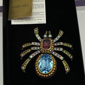 Heidi Daus Spider Brooch with Shiny Crystal Gems